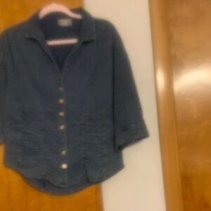 Women’s Dark Blue Button-Front shirt
